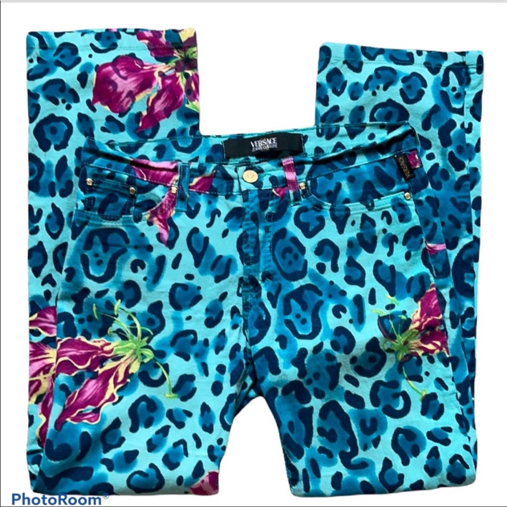Versace ITTIERRE S.P.A. Floral Crop Jeans Size 28